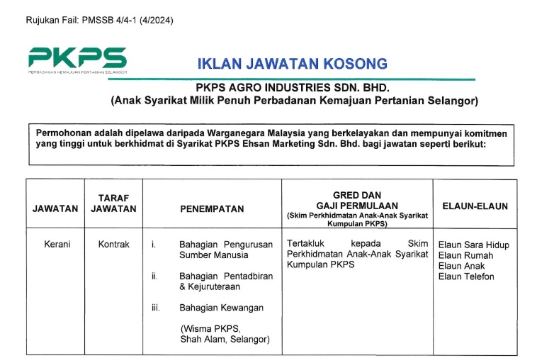 Jawatan Kosong PKPS